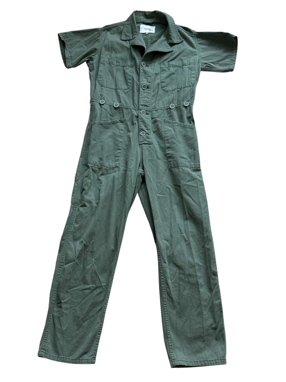 Pistola Utility Jumpsuit Green Short Sleeve Workwear Boiler Suit Cargo Style S - Picture 4 of 16